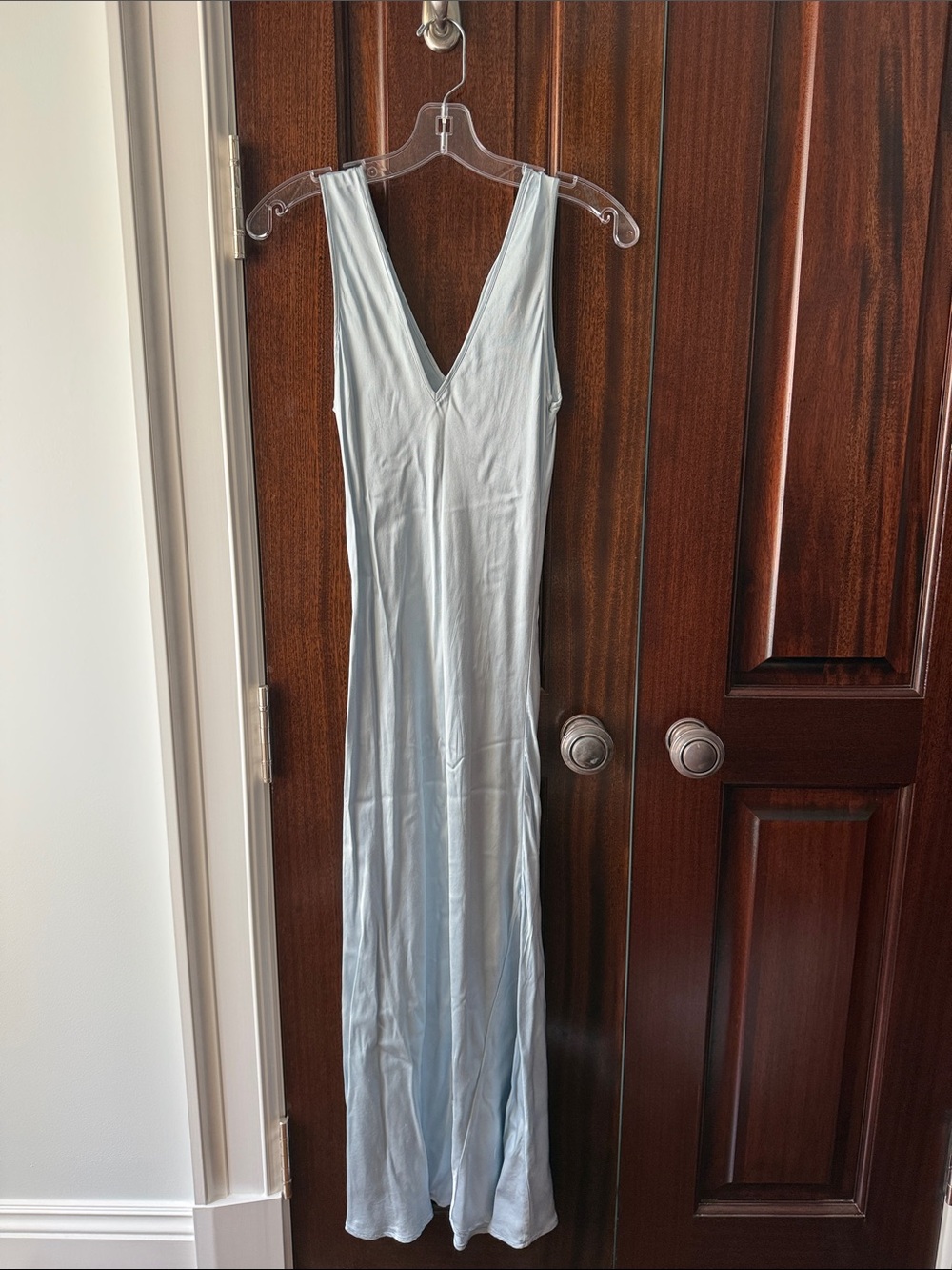 Nation LTD Pale Blue V-Neck Maxi Slip Dress